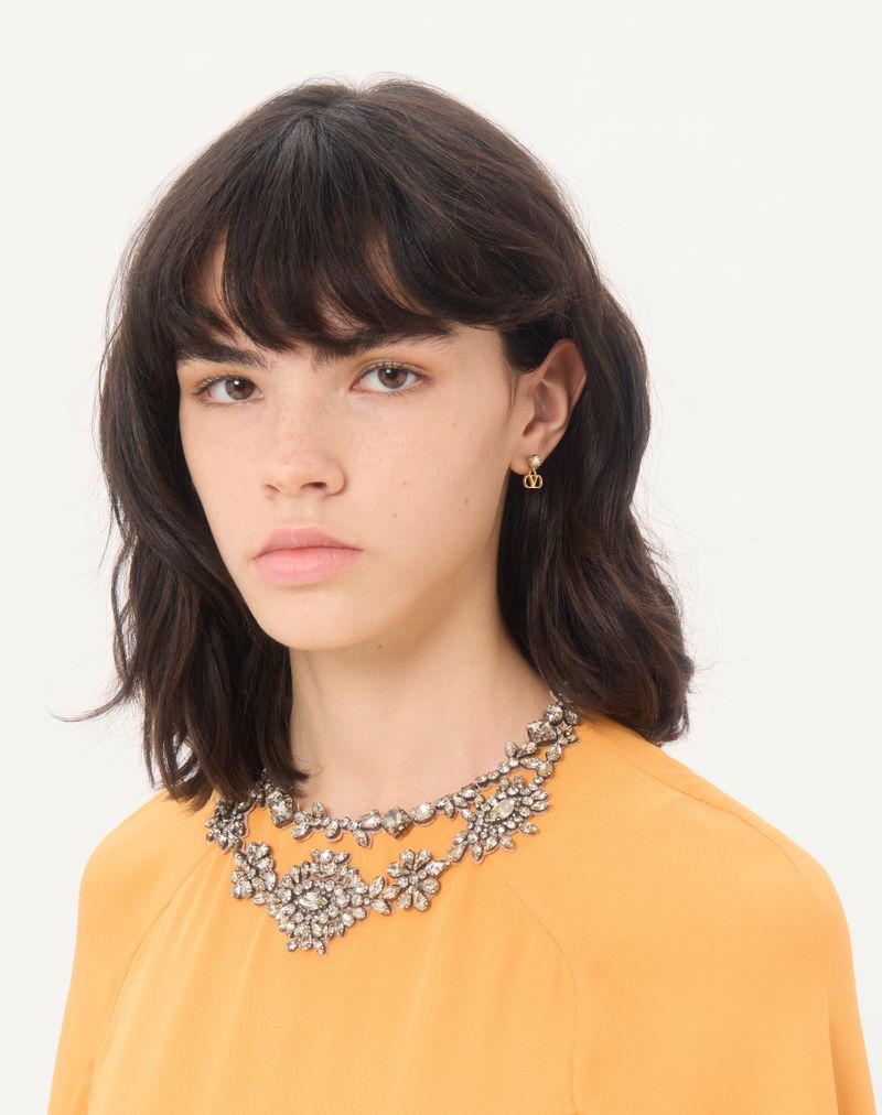 VLogo Signature-øreringe i metal og Swarovski®-krystaller
