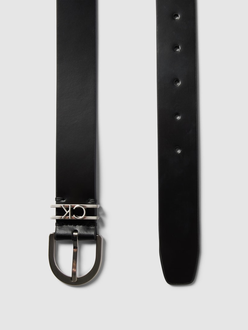 Ledergürtel mit Label-Details in schwarz