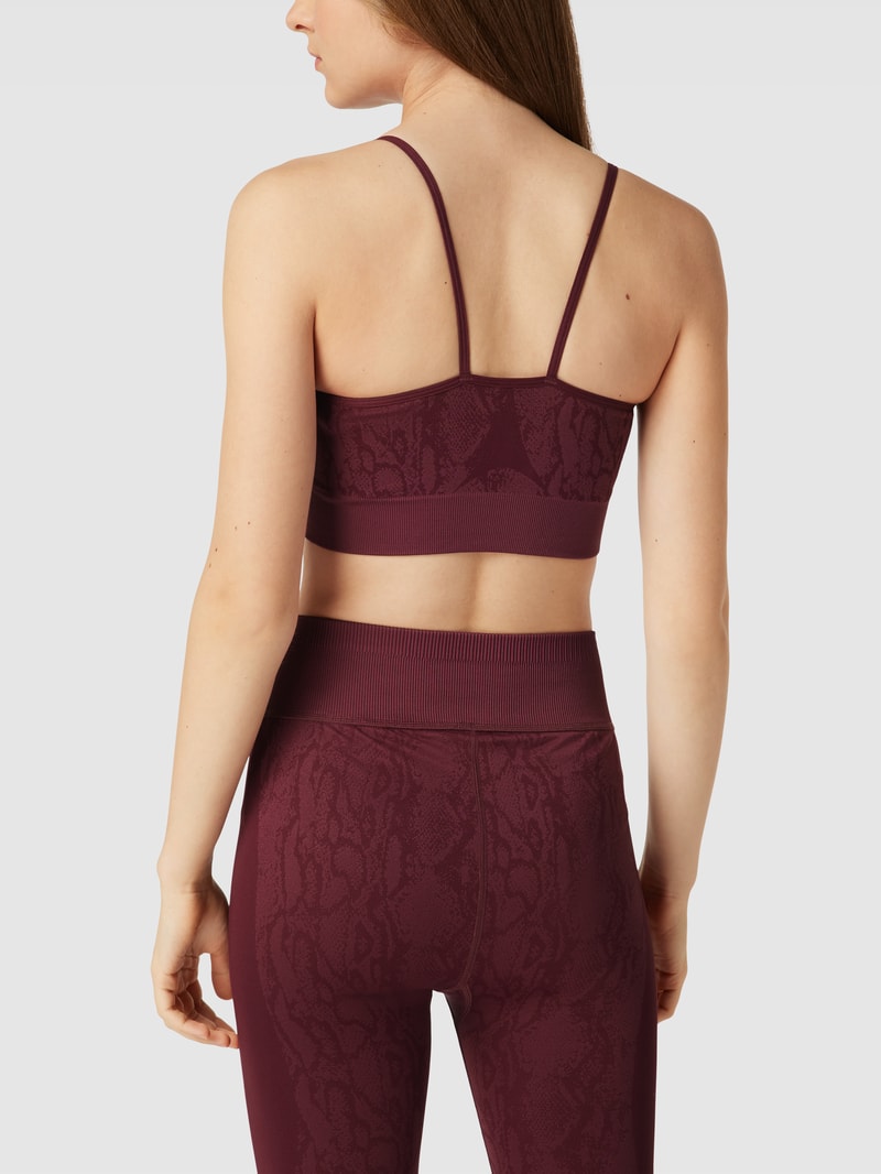 Bustier mit Logo-Stitching in bordeaux rot