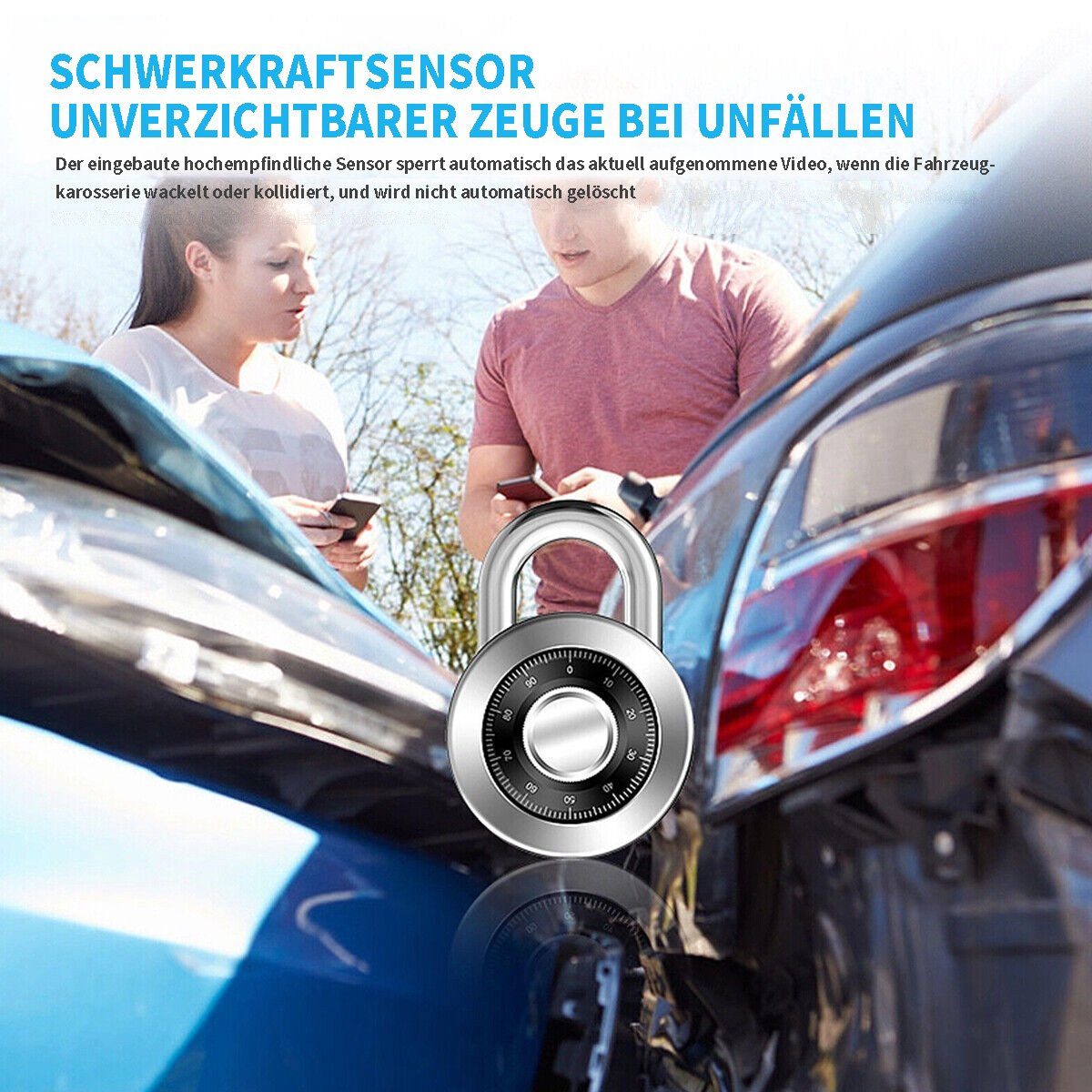 Yoyaxi 32G+ Auto-DVR 170° Doppelobjektiv-Dashcam Dashcam (1080P Videorecorder-Kamera vorne und hinten)