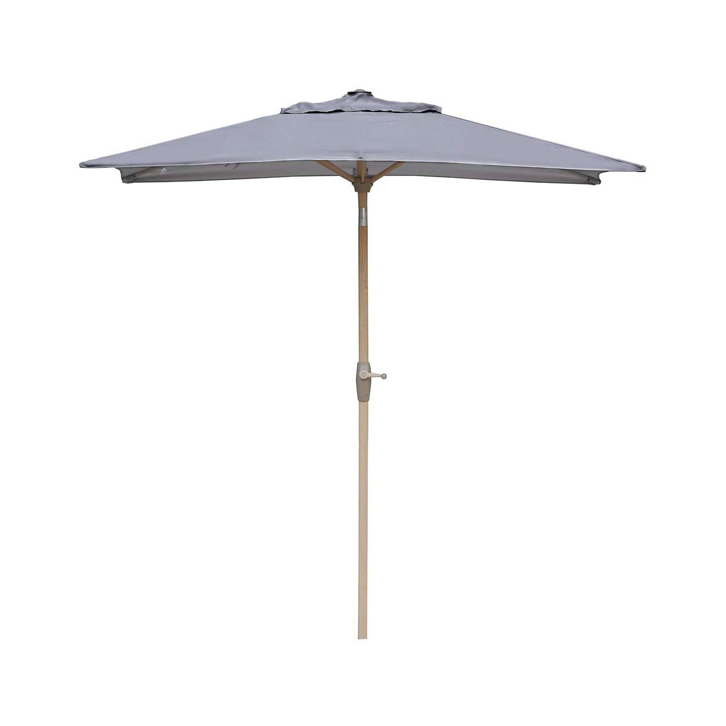 Sekey Sonnenschirm 210 x 140cm Aluminium Sonnenschirm Rechteckig Balkonschirm UV50+, LxB: 210,00x140,00 cm, Gartenschirm in Holzoptik, Marktschirm rechteckig, mit Kurbel