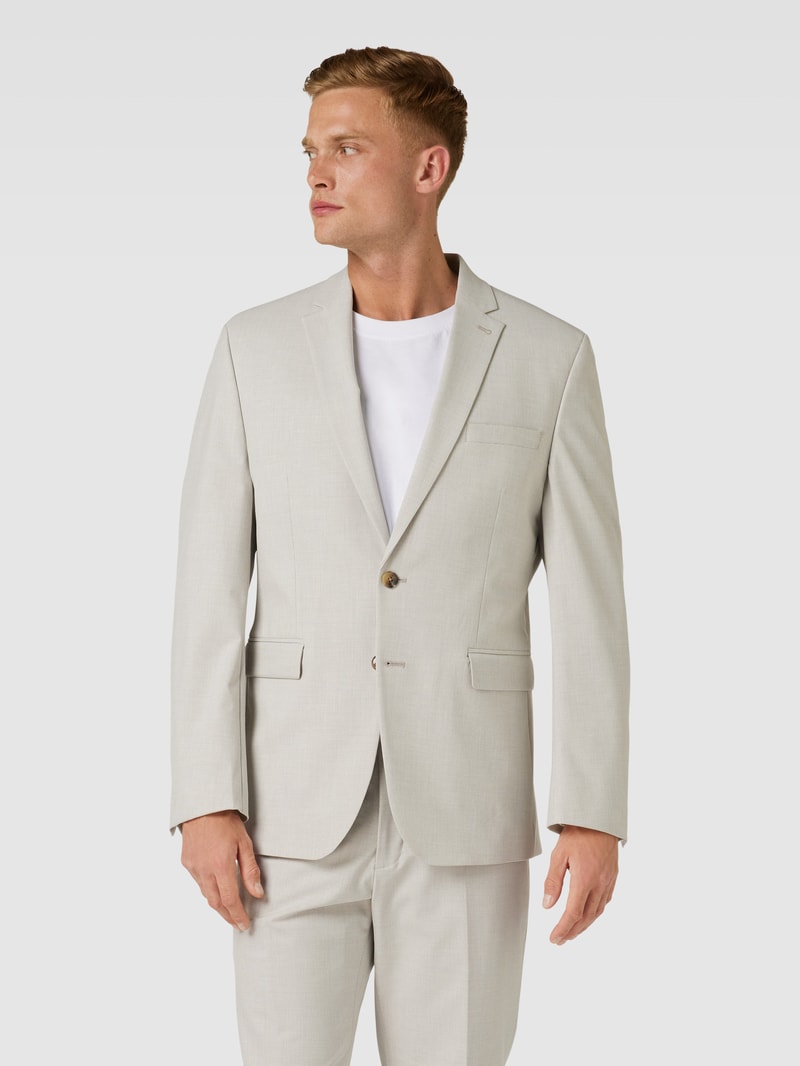 2-Knopf-Sakko mit Brustleistentasche in beige
