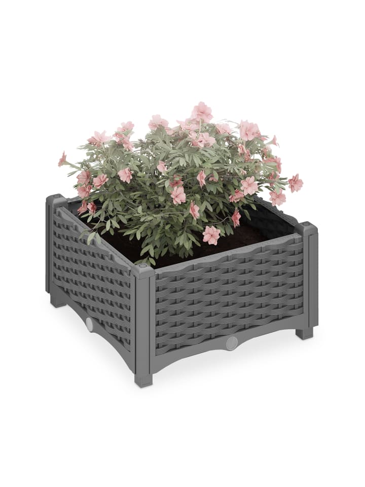 relaxdays Pflanzkübel in Grau - (B)40 x (H)23 x (T)40 cm günstig kaufen onesize