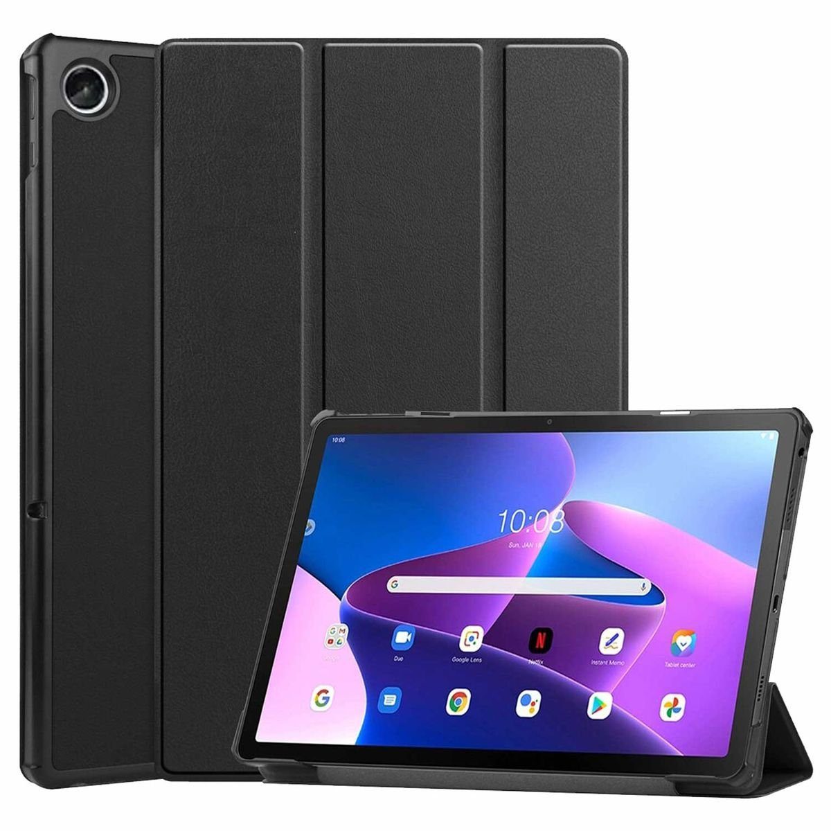 Wigento Tablet-Hülle Für Lenovo M10 Plus 2022 3. Gen 10.6 Zoll Tablet Tasche 3 folt Wake UP Smart Cover Etuis Schutz Case