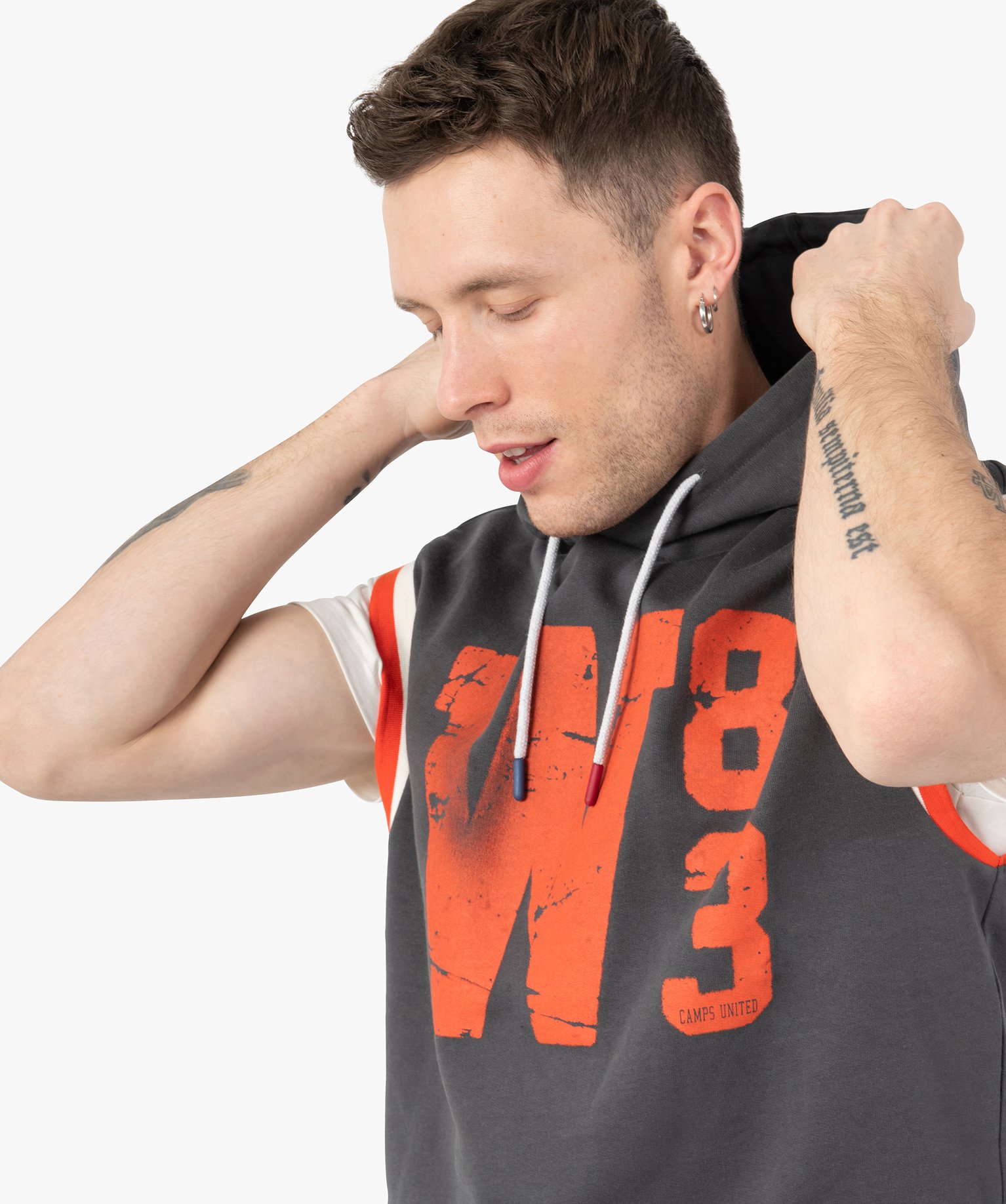 Sweat homme à capuche sans manches – Camps United gris | GEMO