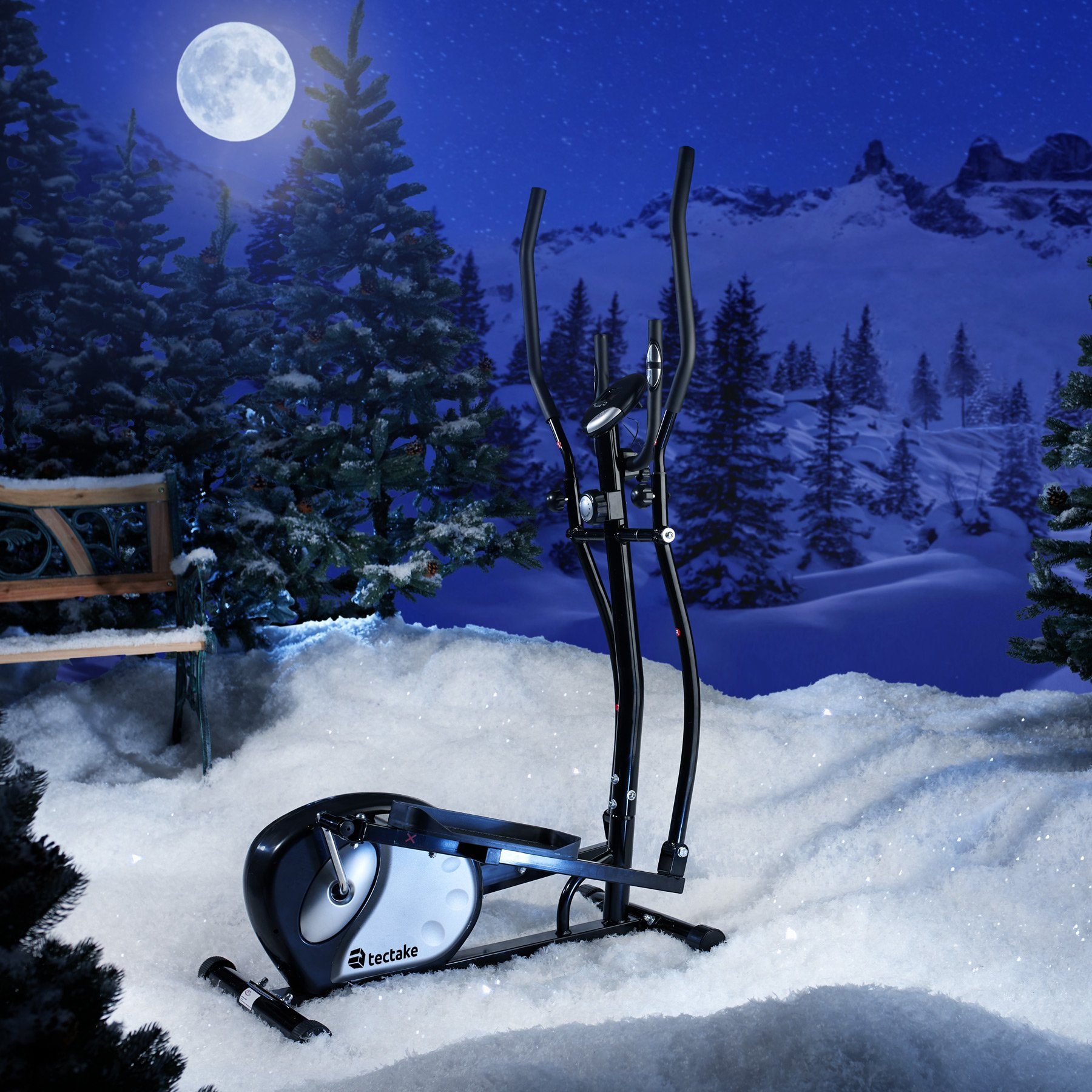 tectake Crosstrainer Crosstrainer mit Trainingscomputer mit 8, Energiesparmodus