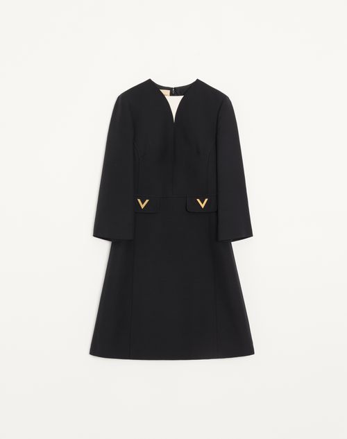 Vestido midi de crepe de alta costura