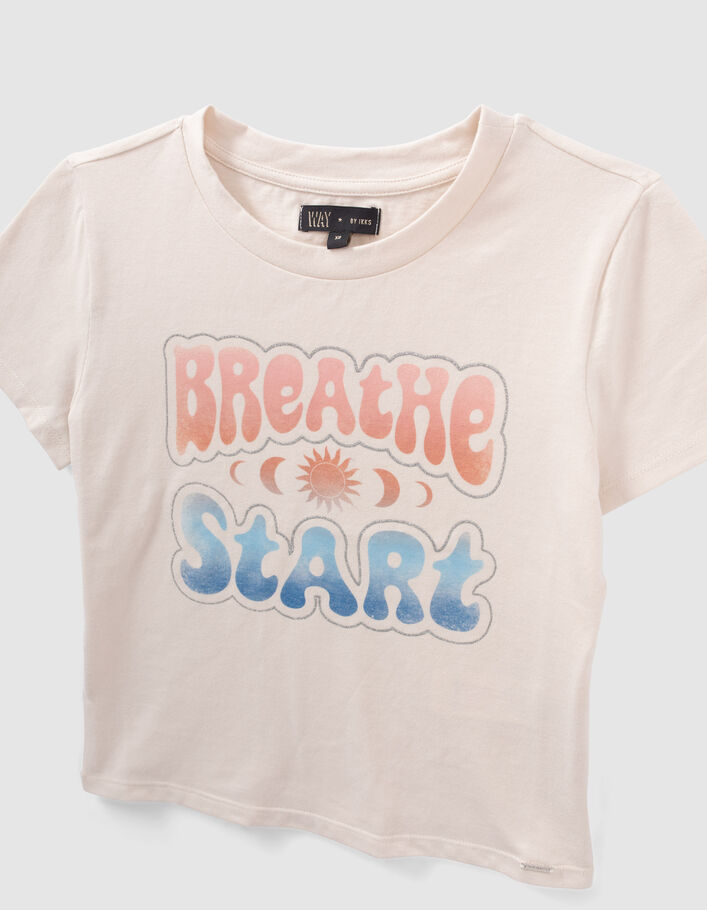 T-shirt écru à message style vintage fille