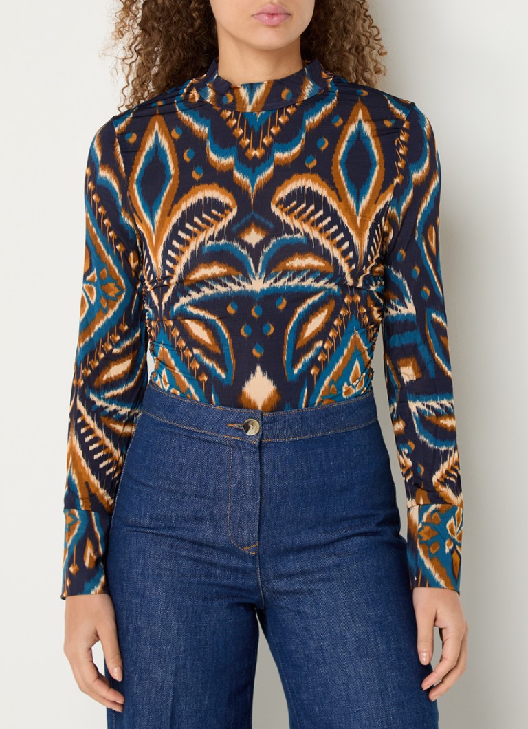Farm Rio Ananas-Top mit Print und Stehkragen