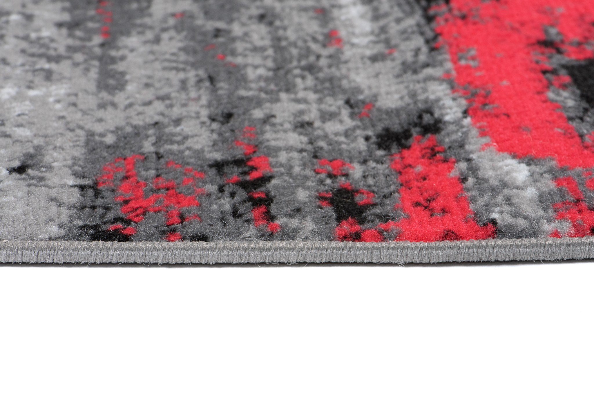Läufer Läufer Flurläufer Modern für Vorzimmer 70 cm Breit Grau Rot, Mazovia, 70 x 100 cm, Kurzflor, Meterware, Höhe 8 mm, Kurzflor - niedrige Florhöhe