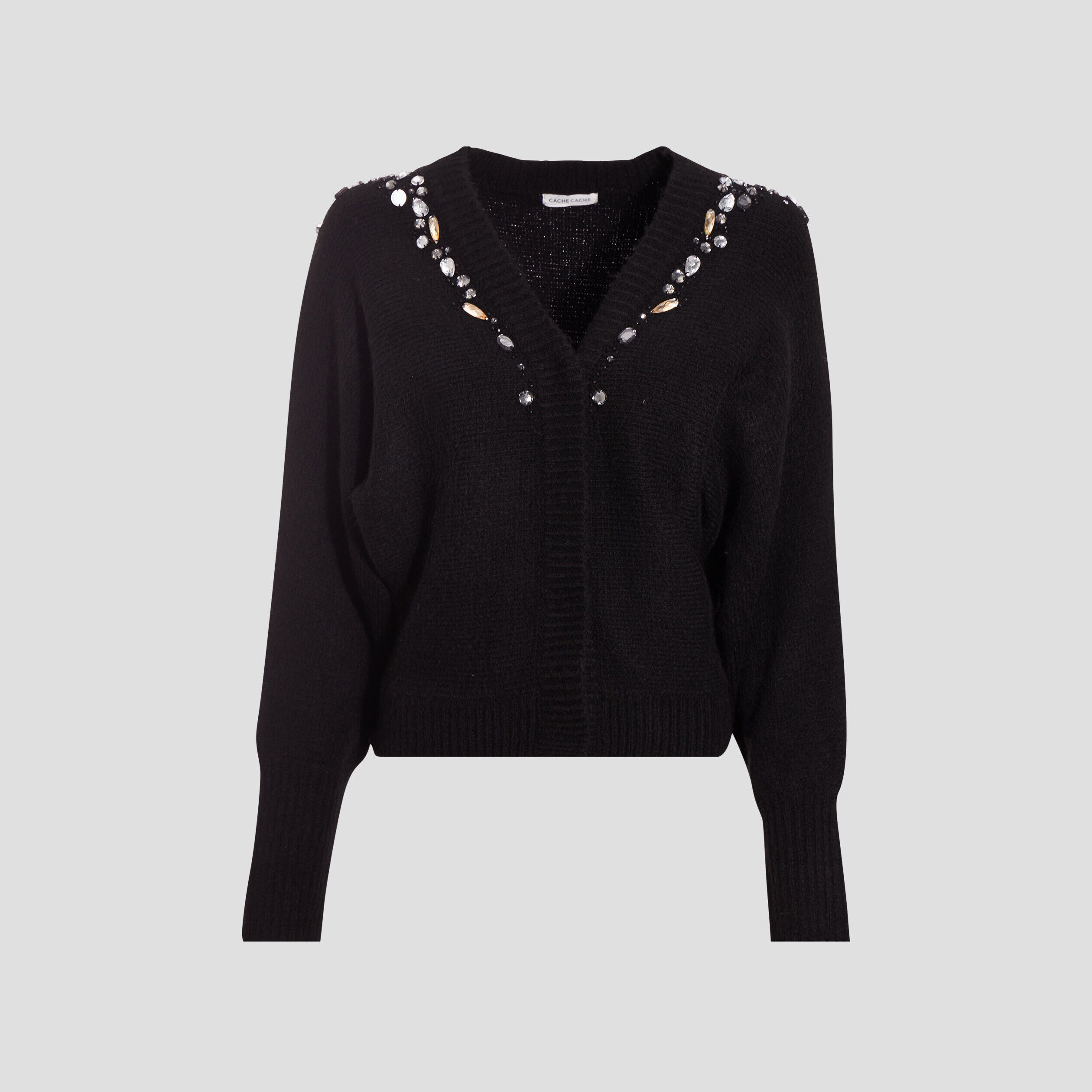 Gilet manches longues noir femme | Cache Cache