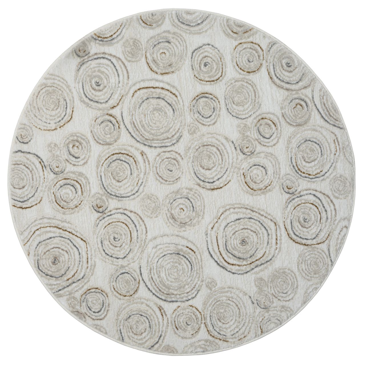 MyFlair Teppich Layla , 120cm x 120cm, Farbe Beige, rund, Florhöhe 10mm