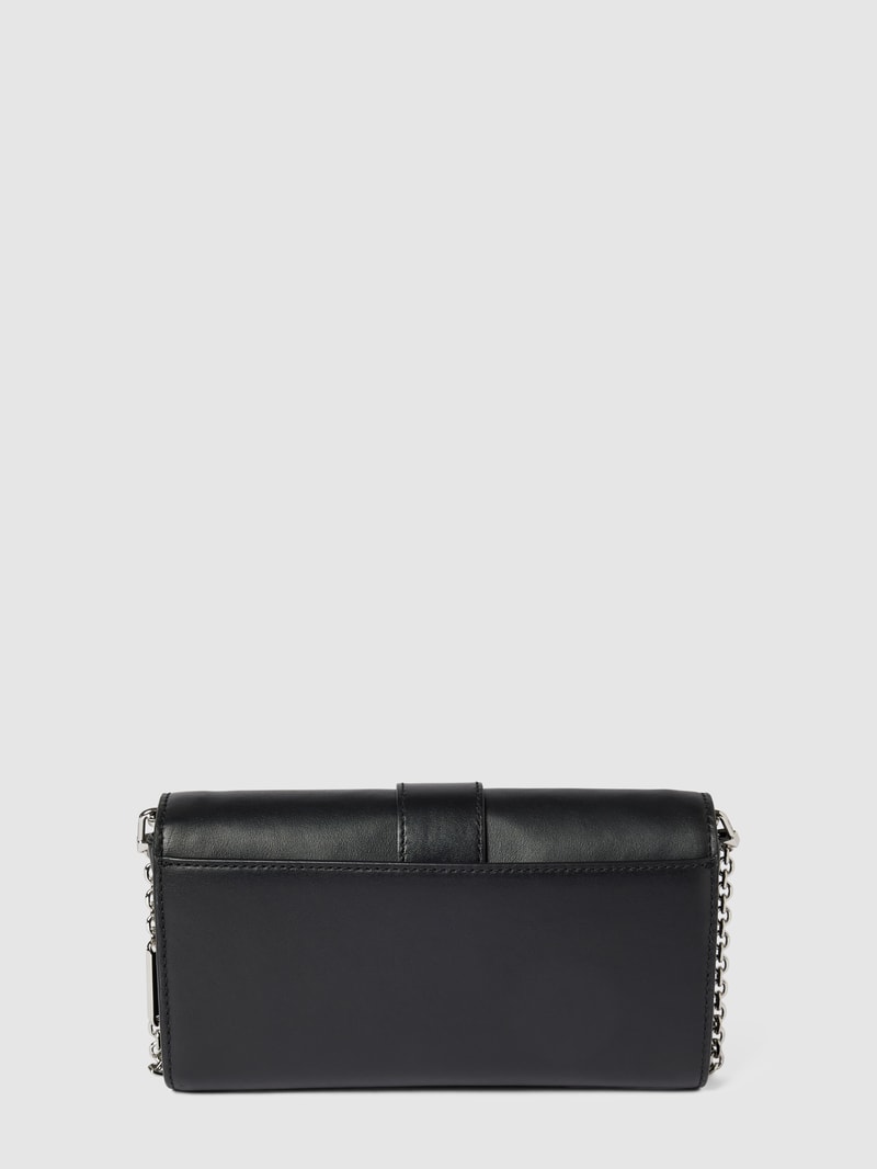 Kuvert-Clutch mit Label-Detail Modell 'PENELOPE' in schwarz