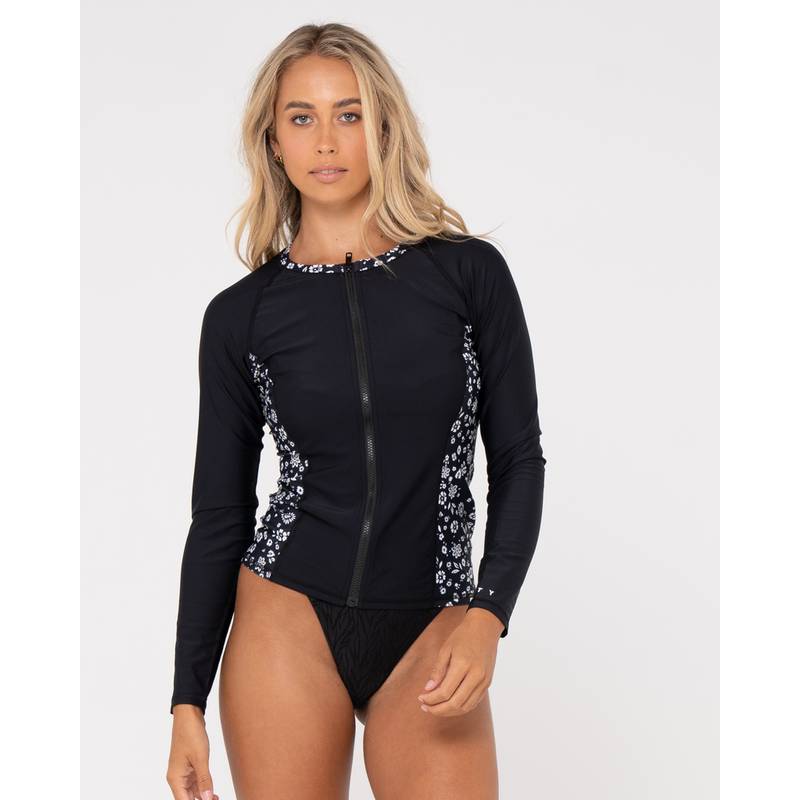 RUSTY PINA COLADA FULL ZIP LONG SLEEVE RASHIE UV Anzug Damen