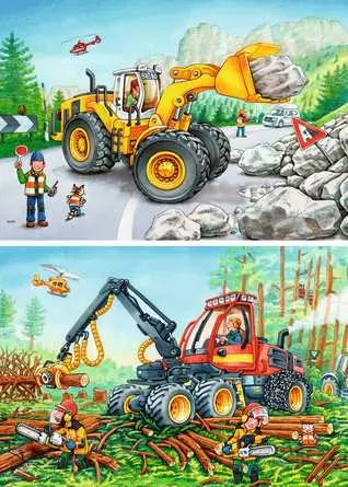 Kinderpuzzle ab 4 Jahren - Bagger und Waldtraktor - 24 Teile