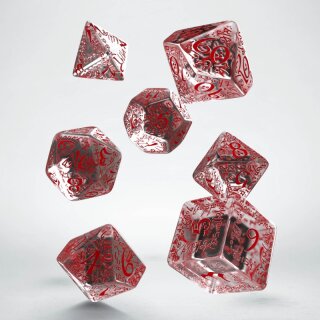 Elvish Translucent & red Dice Set (7)