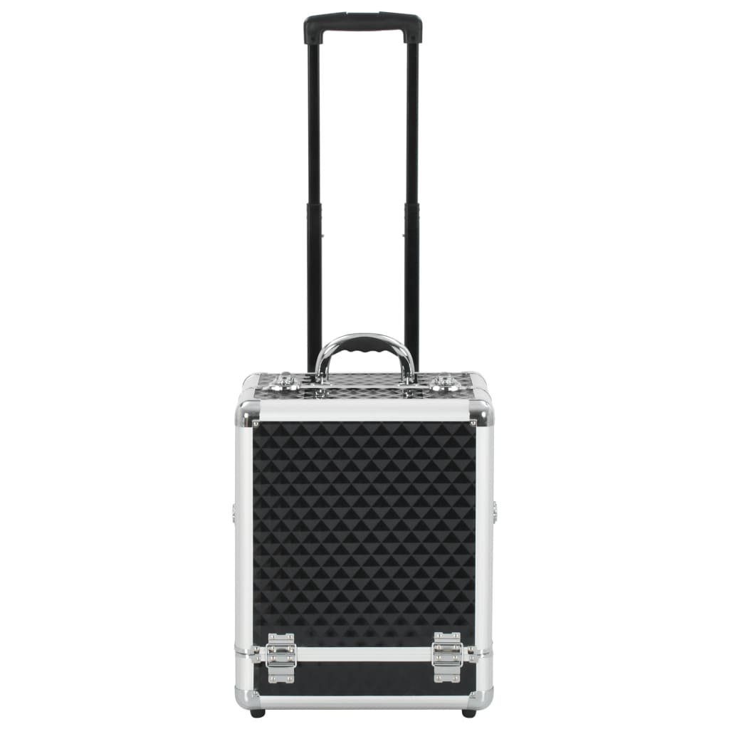 vidaXL Kosmetikkoffer Kosmetikkoffer 35×29×45 cm Schwarz Aluminium