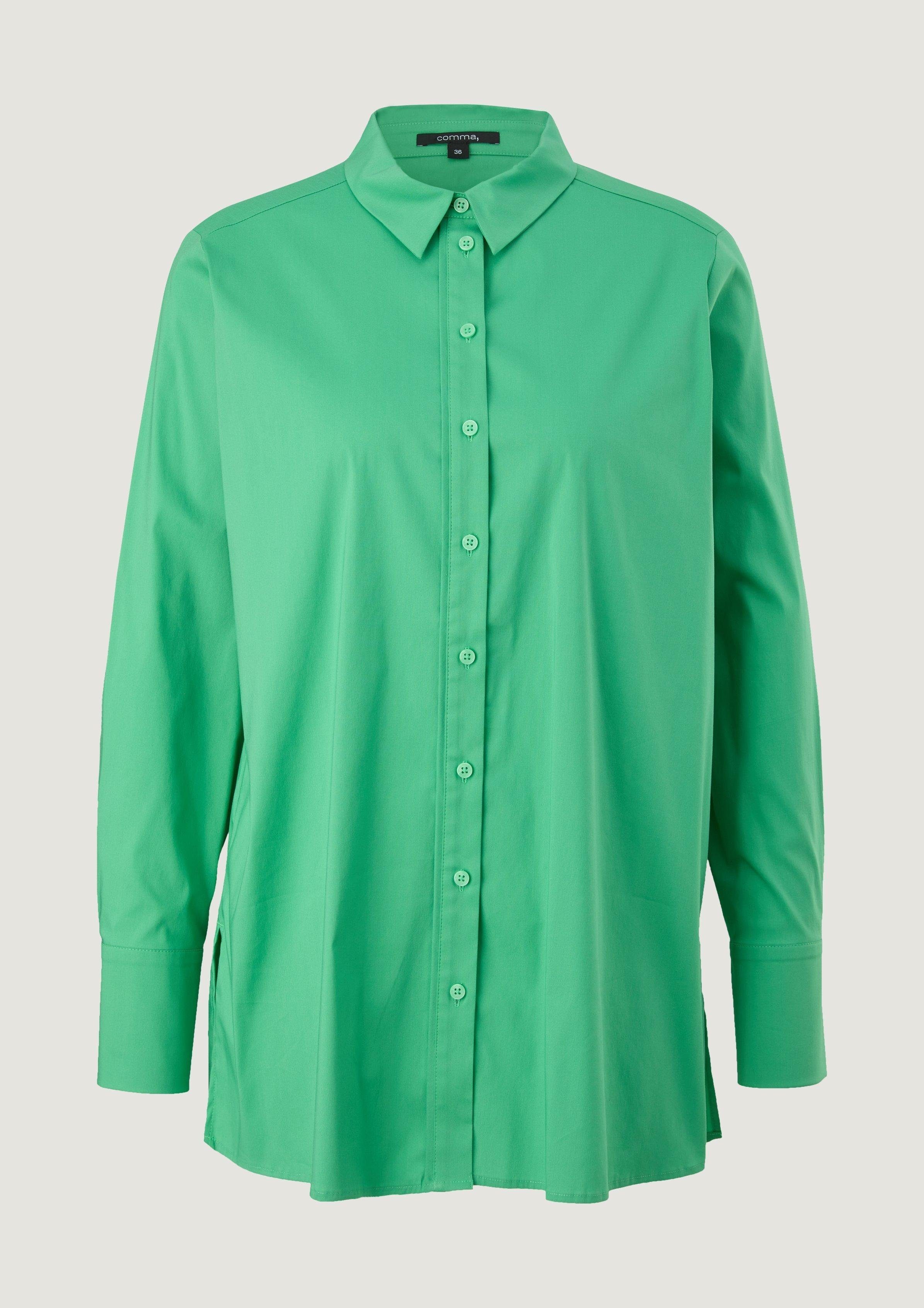 Comma Langarmbluse Longbluse aus Popeline