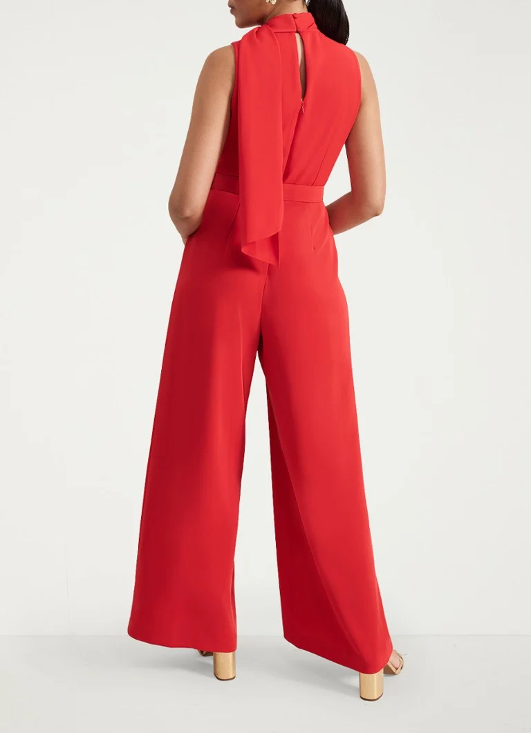 Phase Eight Petite Elika wide fit jumpsuit with shawl collar