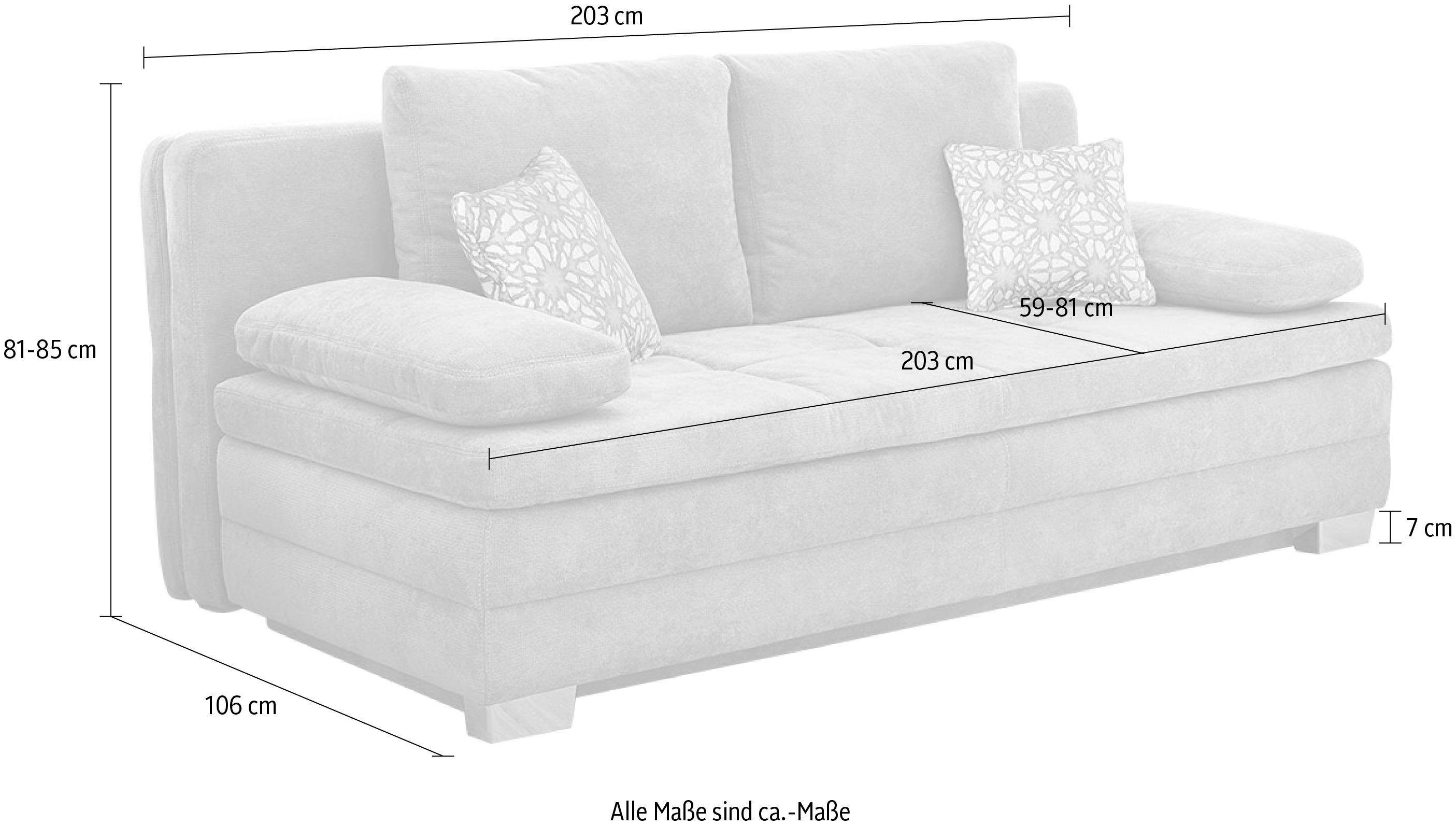 Jockenhöfer Gruppe Schlafsofa Lincoln, mit Bettfunktion und Bettkasten, als Dauerschläfer geeignet