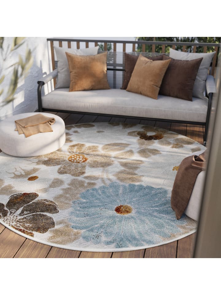 Wecon Home Outdoorteppich Beach Flower in beige, hellblau, gelb günstig kaufen