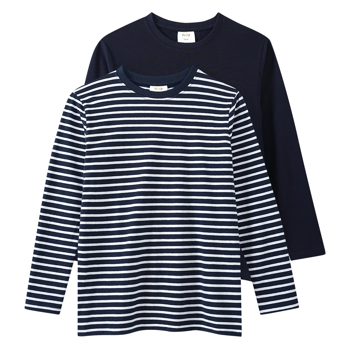 2 Jungen Langarmshirts im Basic-Look