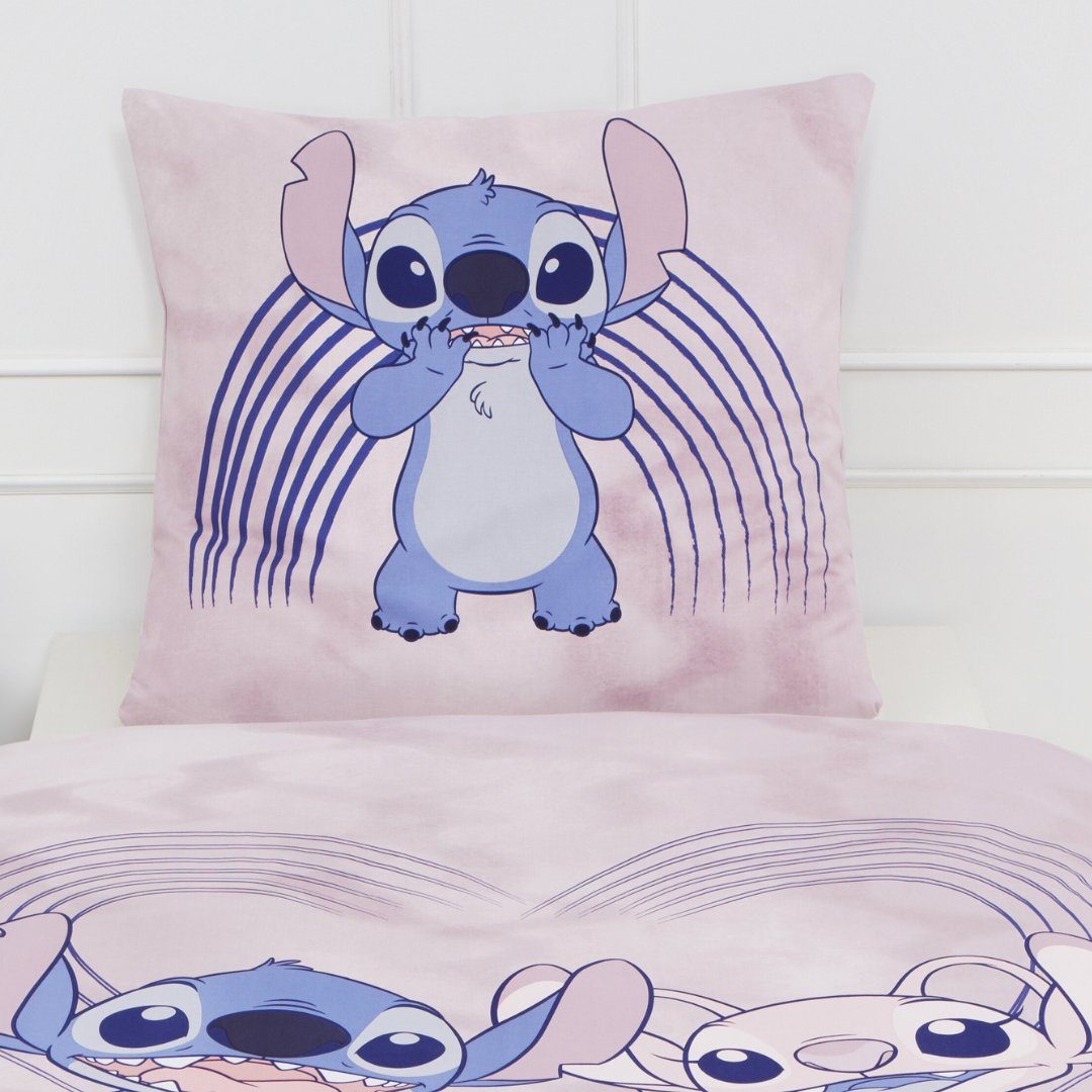 Bettwäsche Lilo & Stitch 135x200 + 80x80 cm, 100 % Baumwolle, MTOnlinehandel, Renforce, 2 teilig, 's Kinderbettwäsche Partnerbettwäsche
