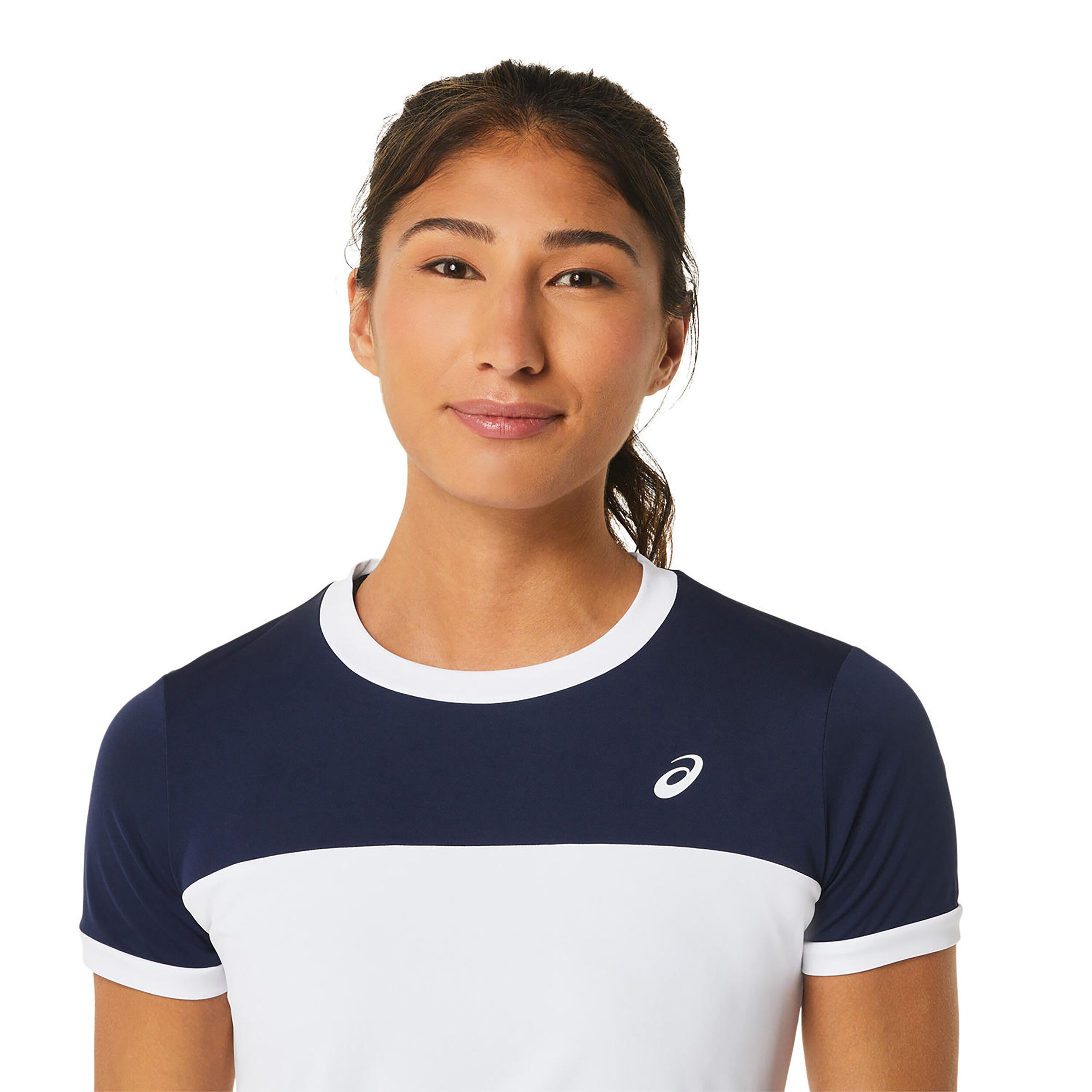 Court T-Shirt Damen - Weiß, Dunkelblau