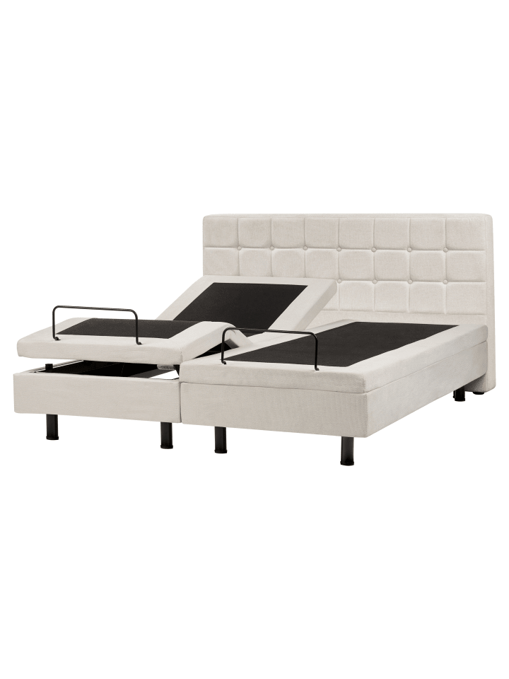 Beliani Doppelbett DUKE in Beige/Schwarz - (W) 161 x (H) 102 x (L) 216 cm günstig kaufen onesize