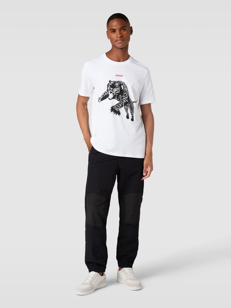 T-Shirt mit Motiv-Print Modell 'Darpione' in weiß