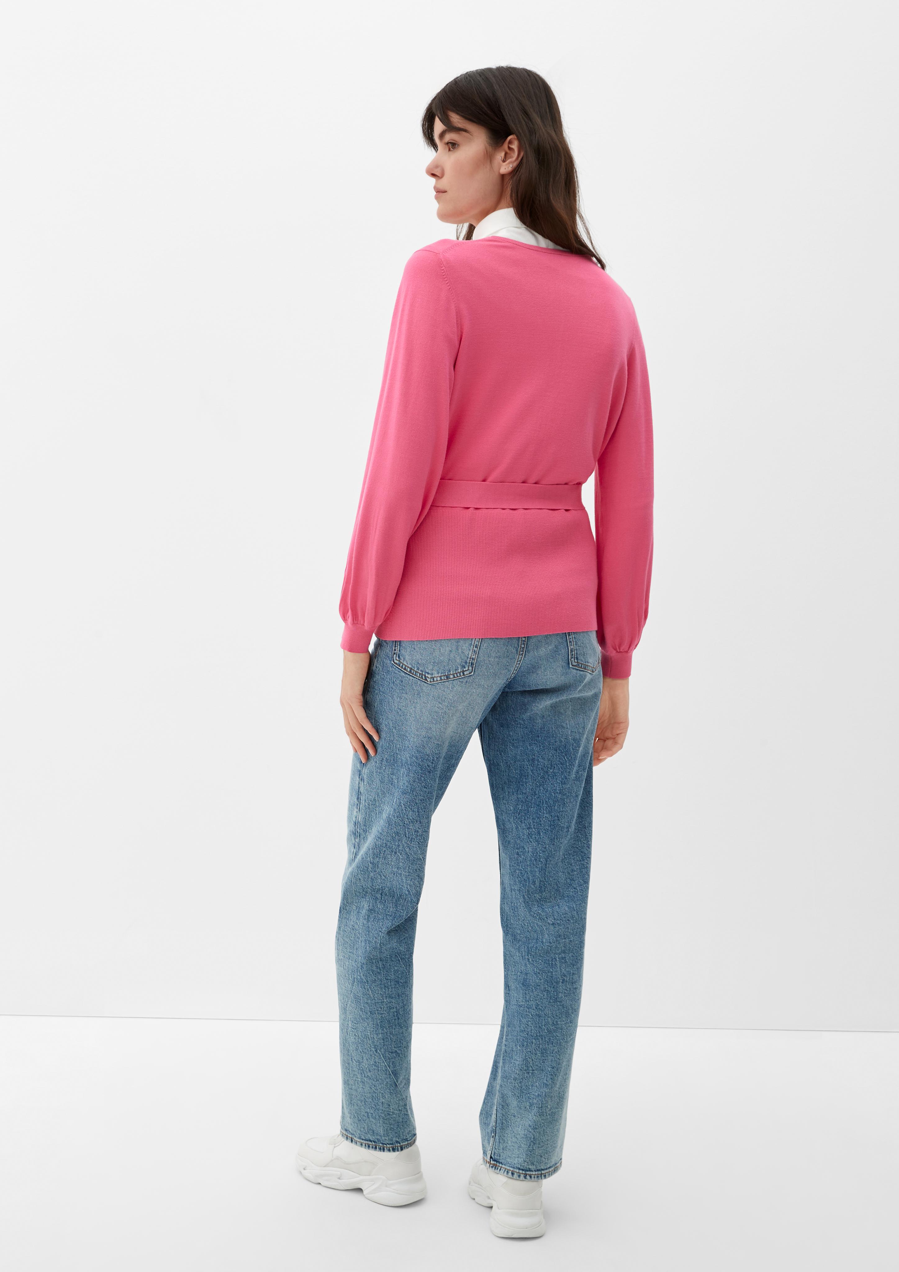 Strickjacke in Wickeloptik  2125658-4424