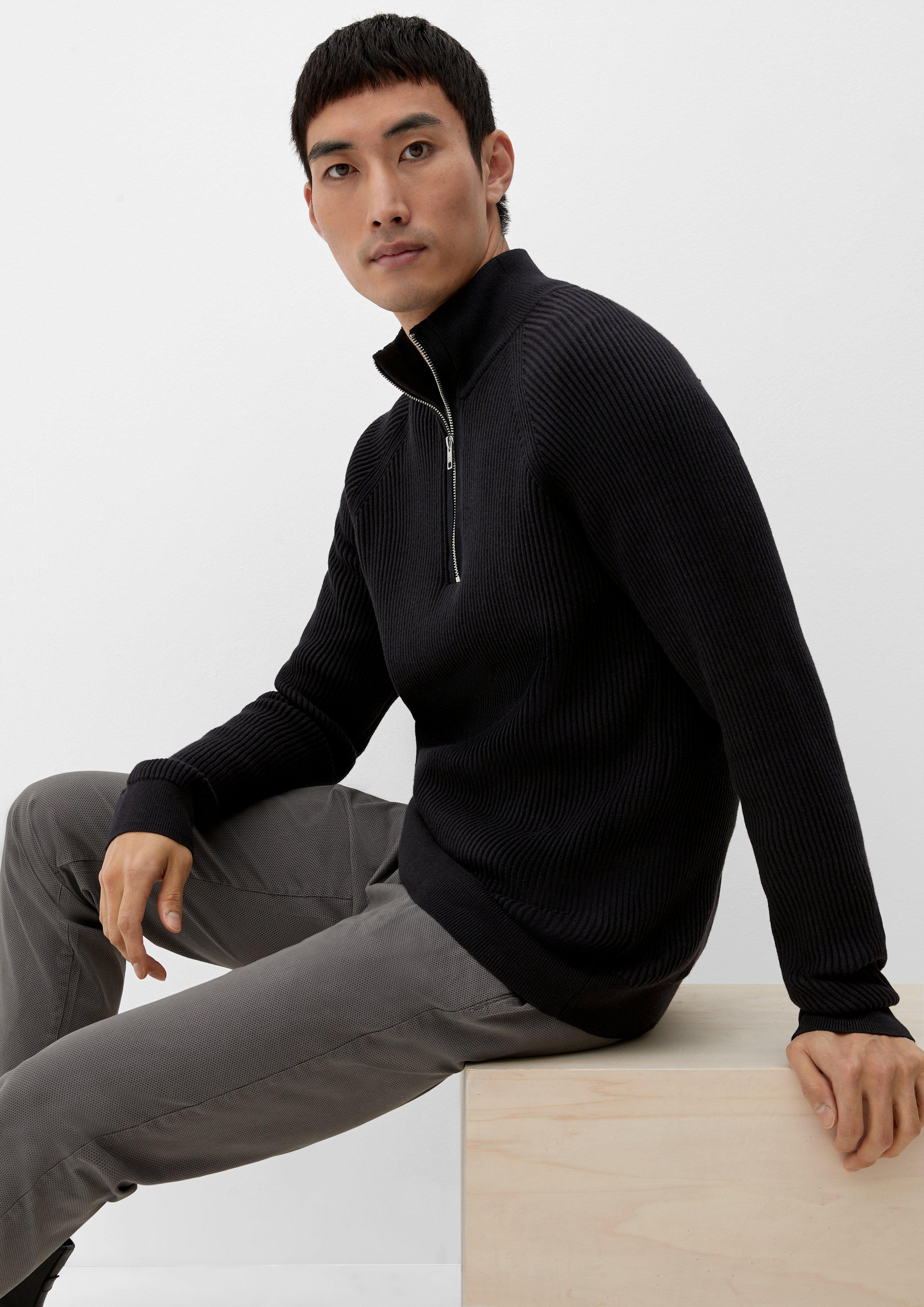 Strickpullover mit Half-Zip  2124529-9999