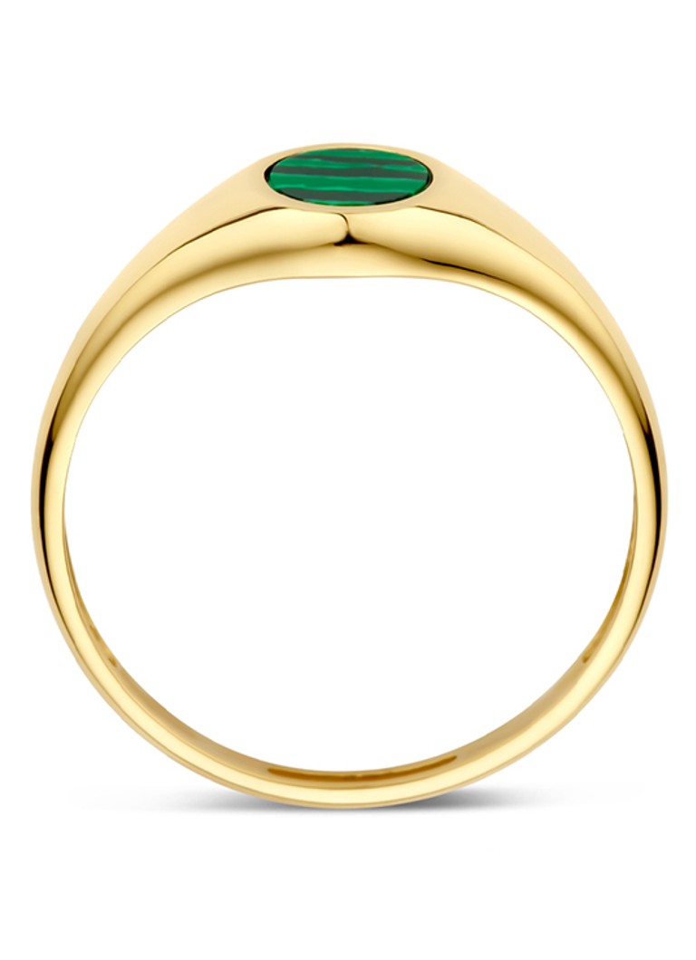 Blush Ring of 14 carat yellow gold with malachite 1219YMA