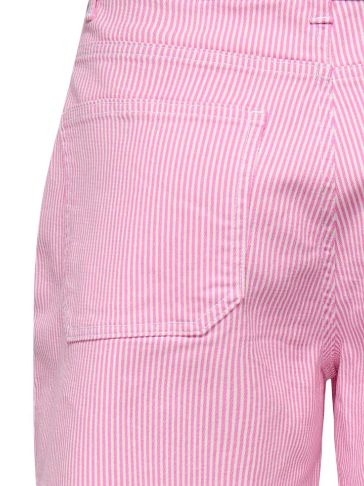 ONLY Gestreifte Bermuda Shorts mit Taschen in Pink günstig kaufen