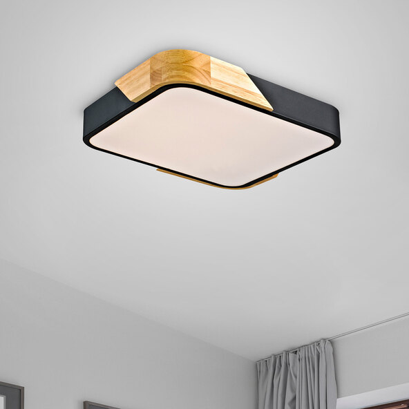 LED-Deckenleuchte BILA, 32 x 32 cm, schwarz