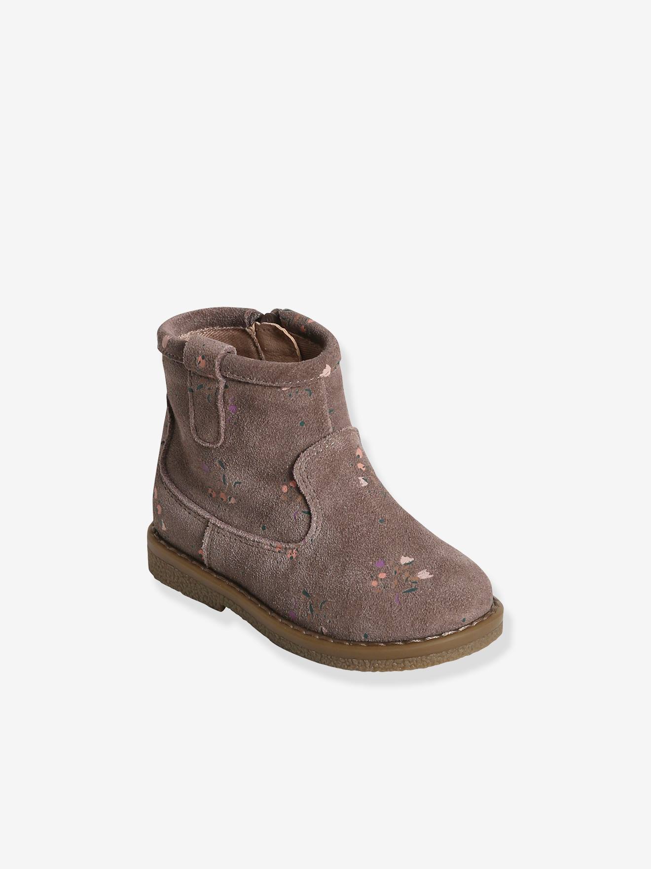 Vertbaudet Mädchen Baby Boots, Reißverschluss - taupe
