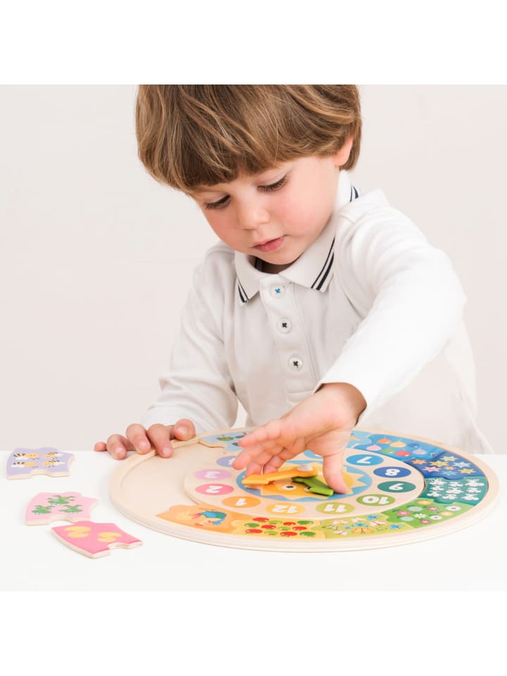 New Classic Toys Lernspieluhr als Puzzle mit  Sonne Lernspielzeug für Kinder aus Holz 2 Jahre günstig kaufen onesize