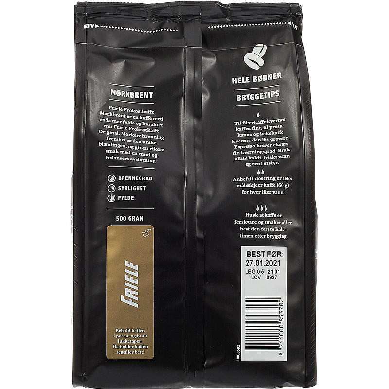 Friele Hele bønner Friele 500 g, frokostkaffe mørkbrent