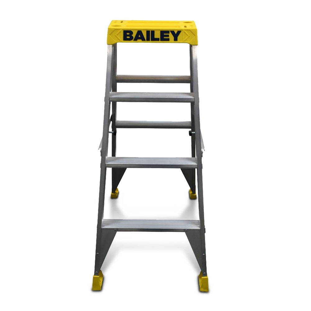 Escada BAILEY Step 4 Pro, Dupla Face, Alumínio, Big Top, 1,2 m, 150 kg, FS13967