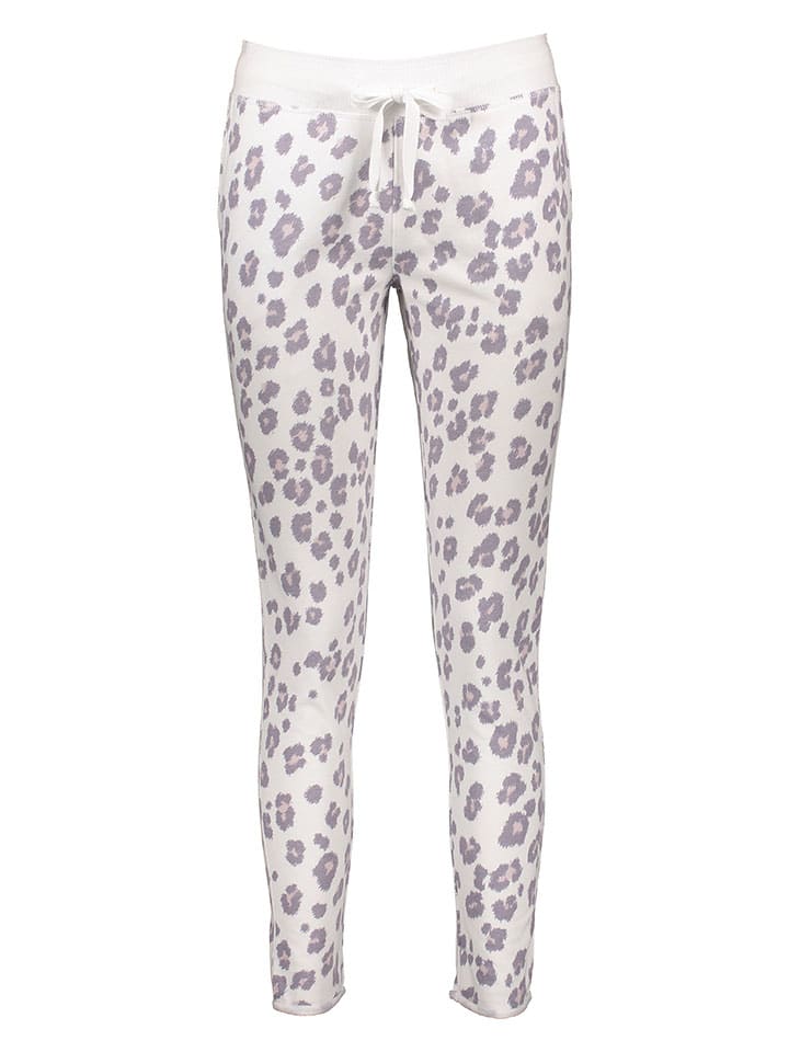 Juvia Pyjama-Hose in Weiß/ Flieder günstig kaufen