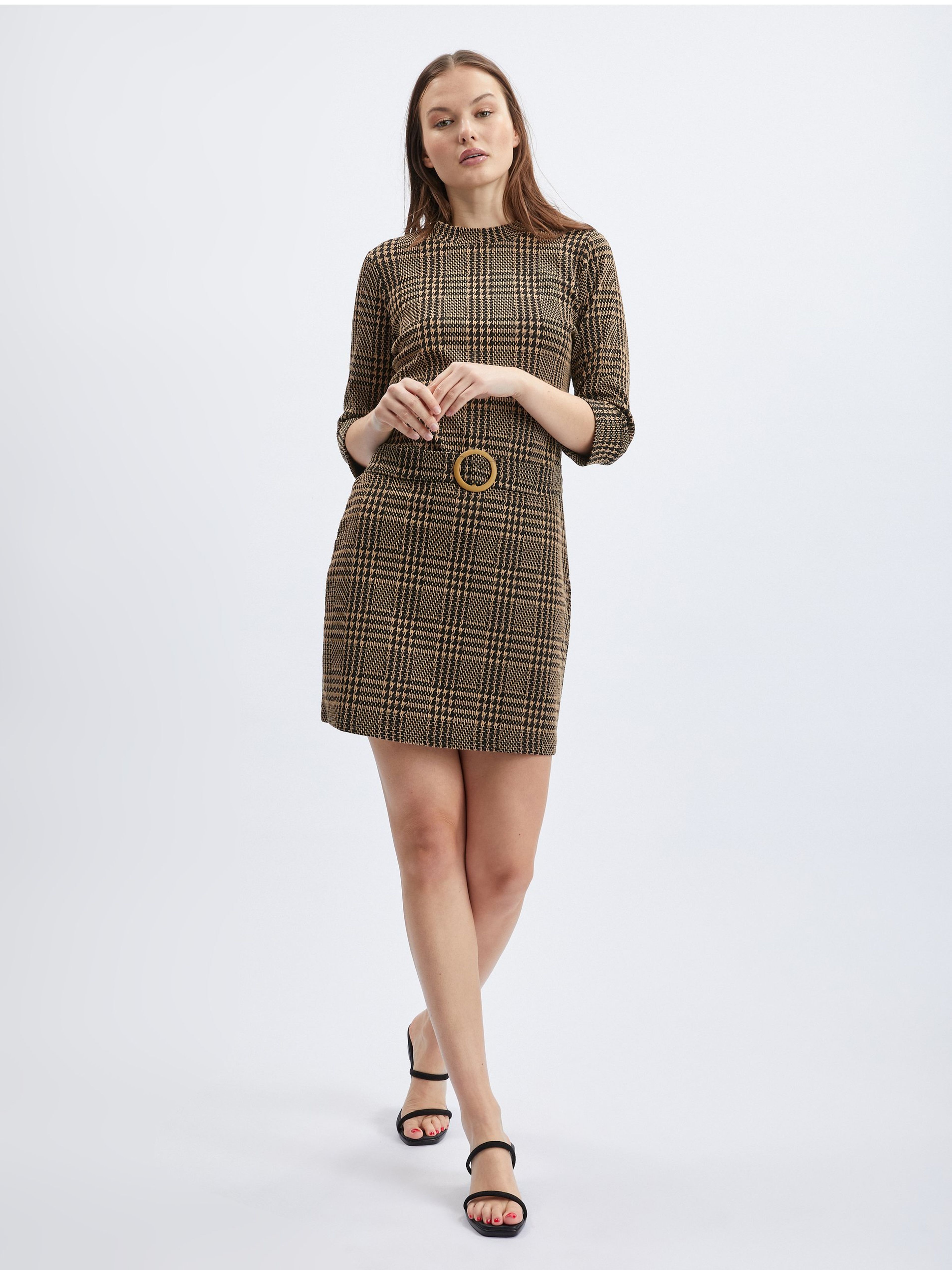 Braunes gemustertes Damenkleid ORSAY