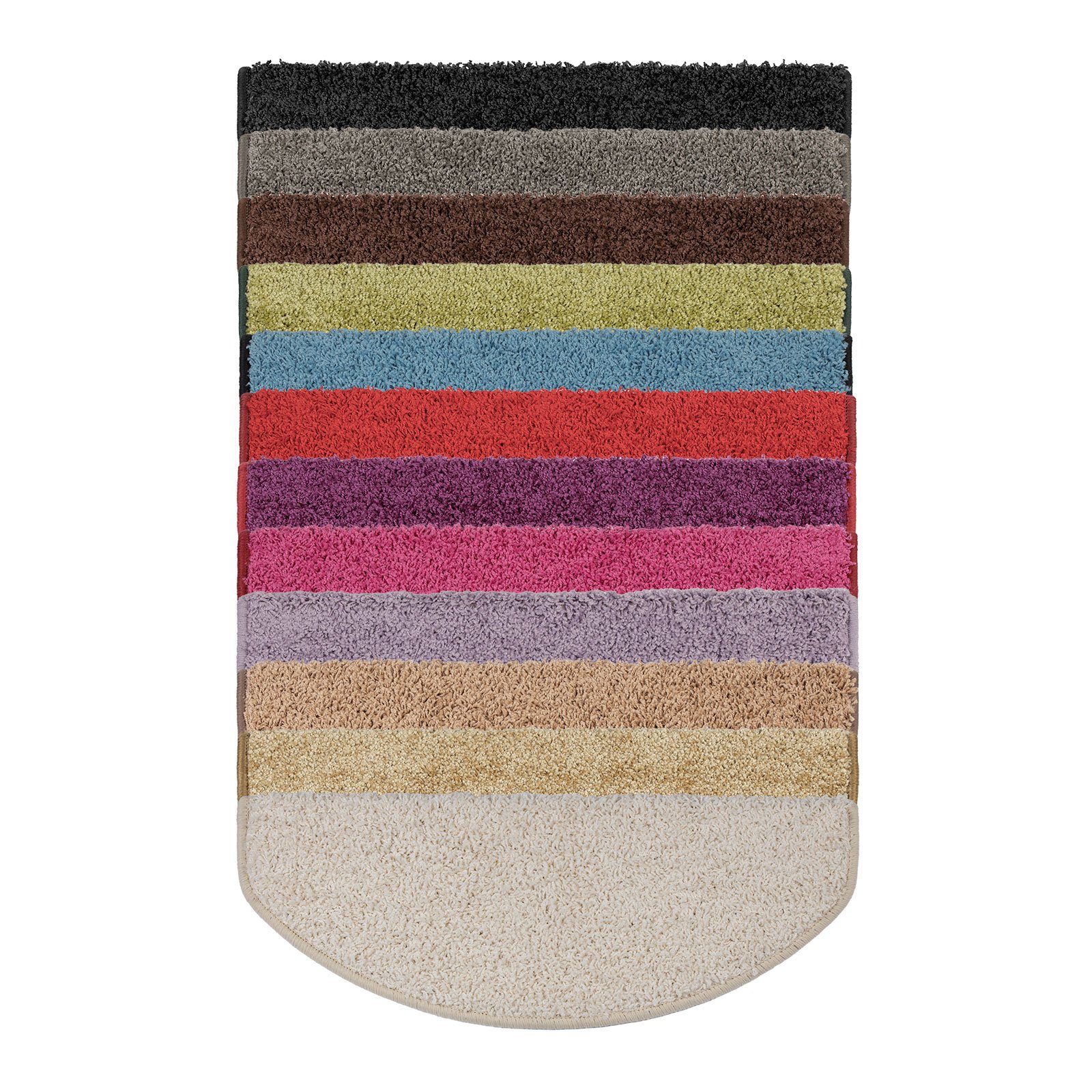 Stufenmatte Shaggy-Stufenmatte Madrid, Treppenschoner, 16 Farben, 2 Varianten, Karat, Halbrund