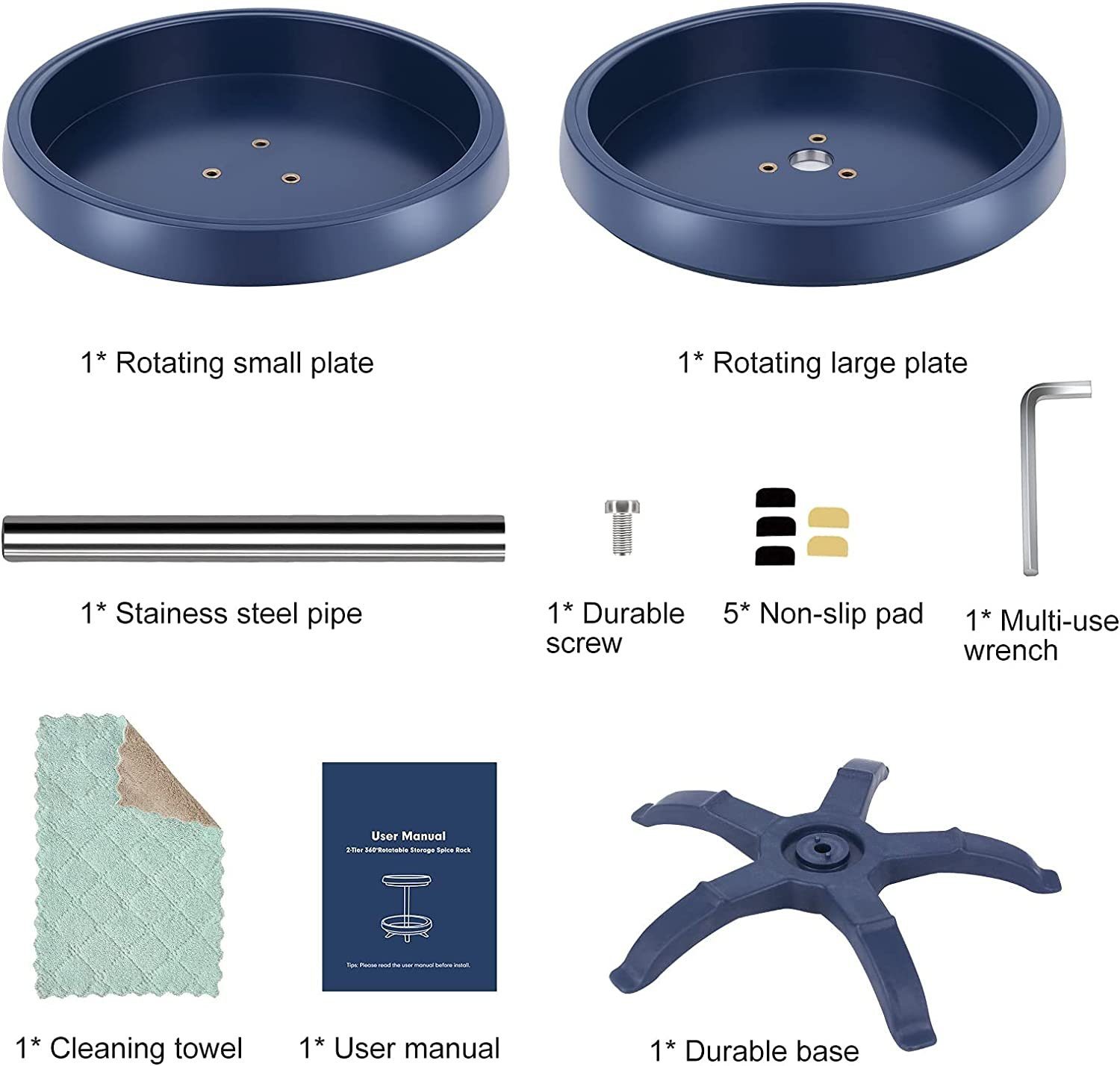 vokarala Gewürzregal VOKARALA Unter Waschbecken Regal Herausziehbarer Schrank-Organizer unter dem Waschbecken für Gewürzflaschen, Snacks, Früchten (Blau)