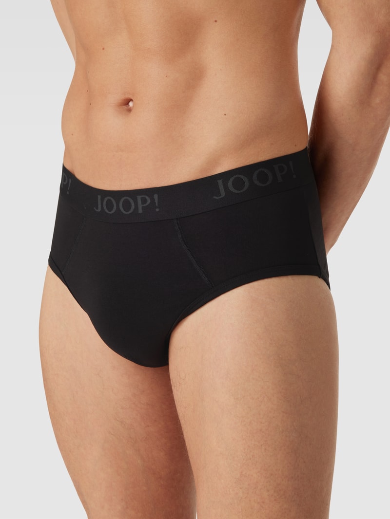Slip mit elastischem Logo-Bund in schwarz
