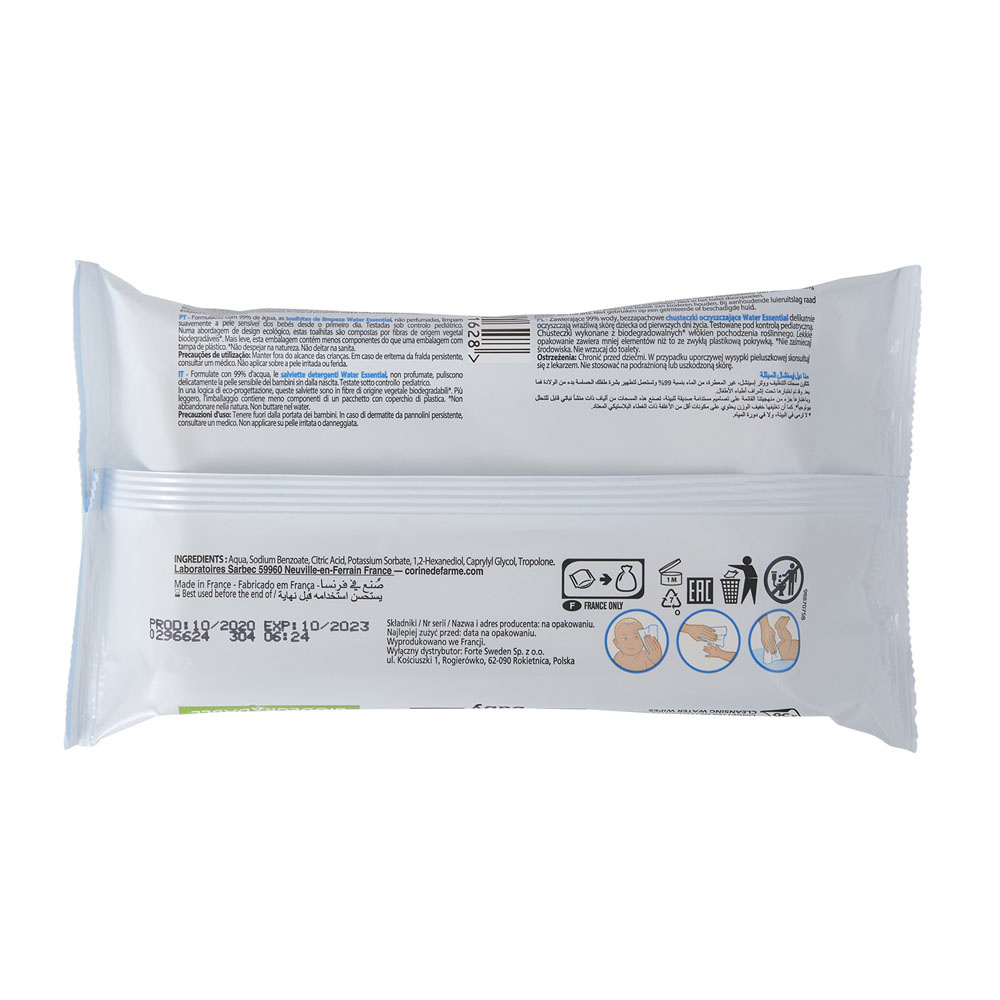 corine de farme Lingettes Water Essential x 56 (fibres biodégradables) Lingettes Bébé