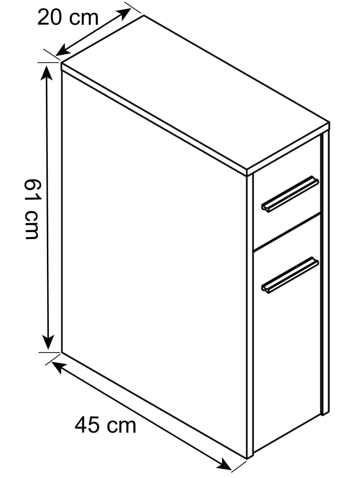 VCM  Holz Badmöbel Nischenschrank Raumteiler Bad Zalo in Weiß / Schwarz günstig kaufen onesize