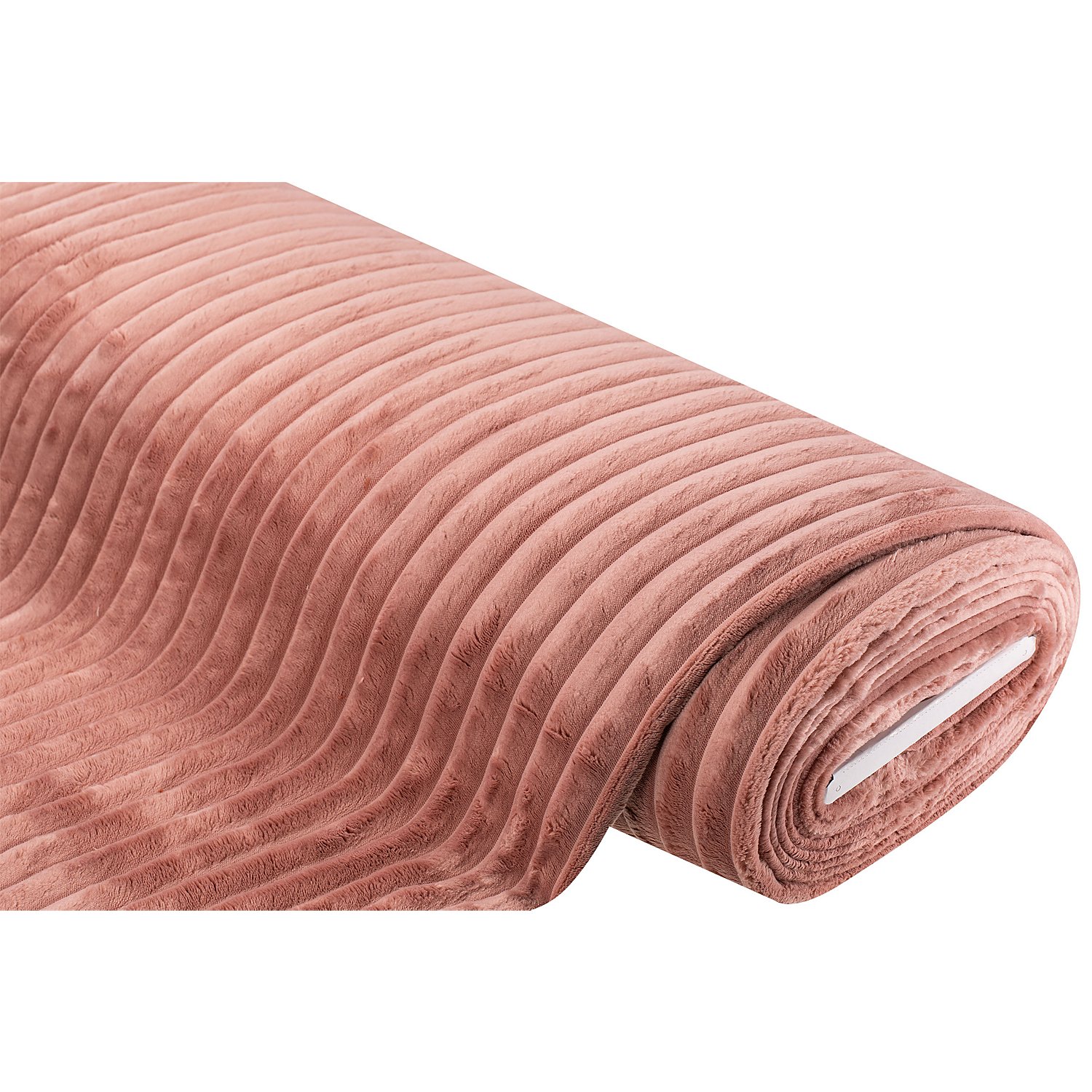 Fellimitat mit Rippen, altrosa, 2,5 cm breite Rippe