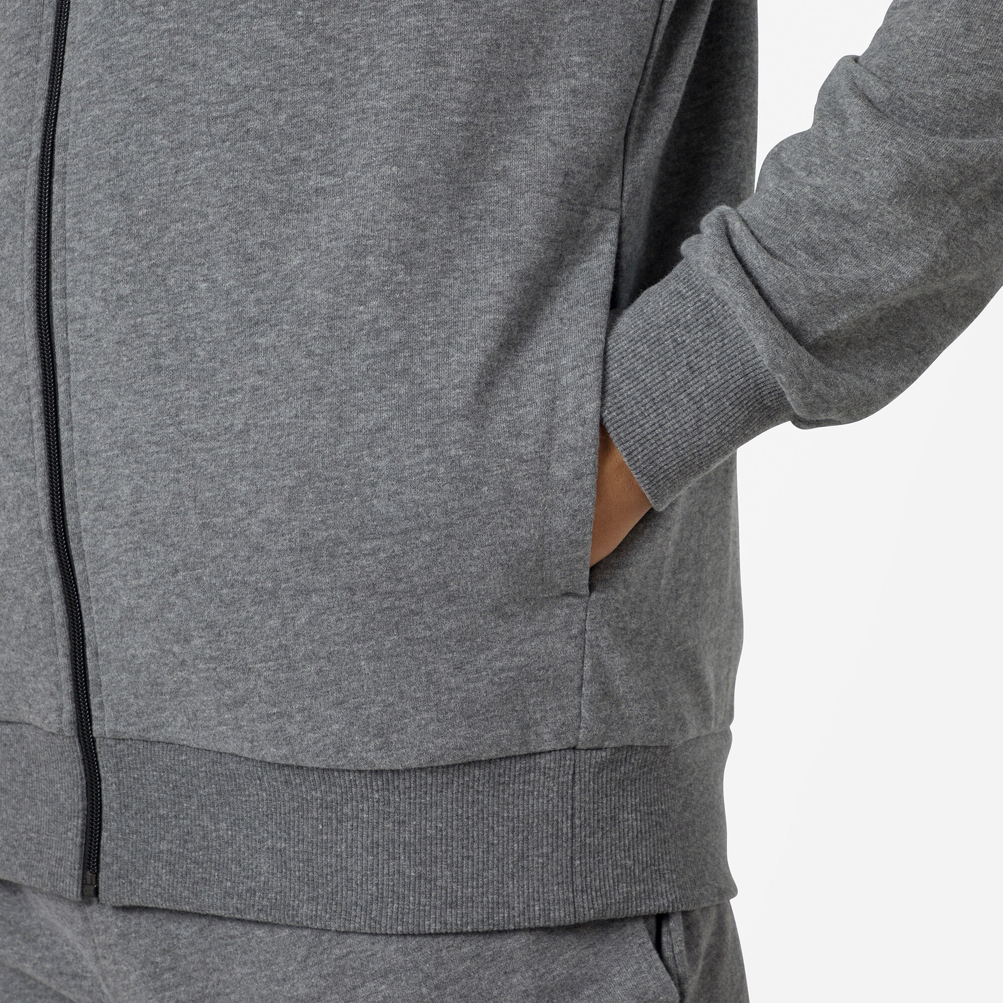 Sweat en coton à capuche zippé Logo Homme