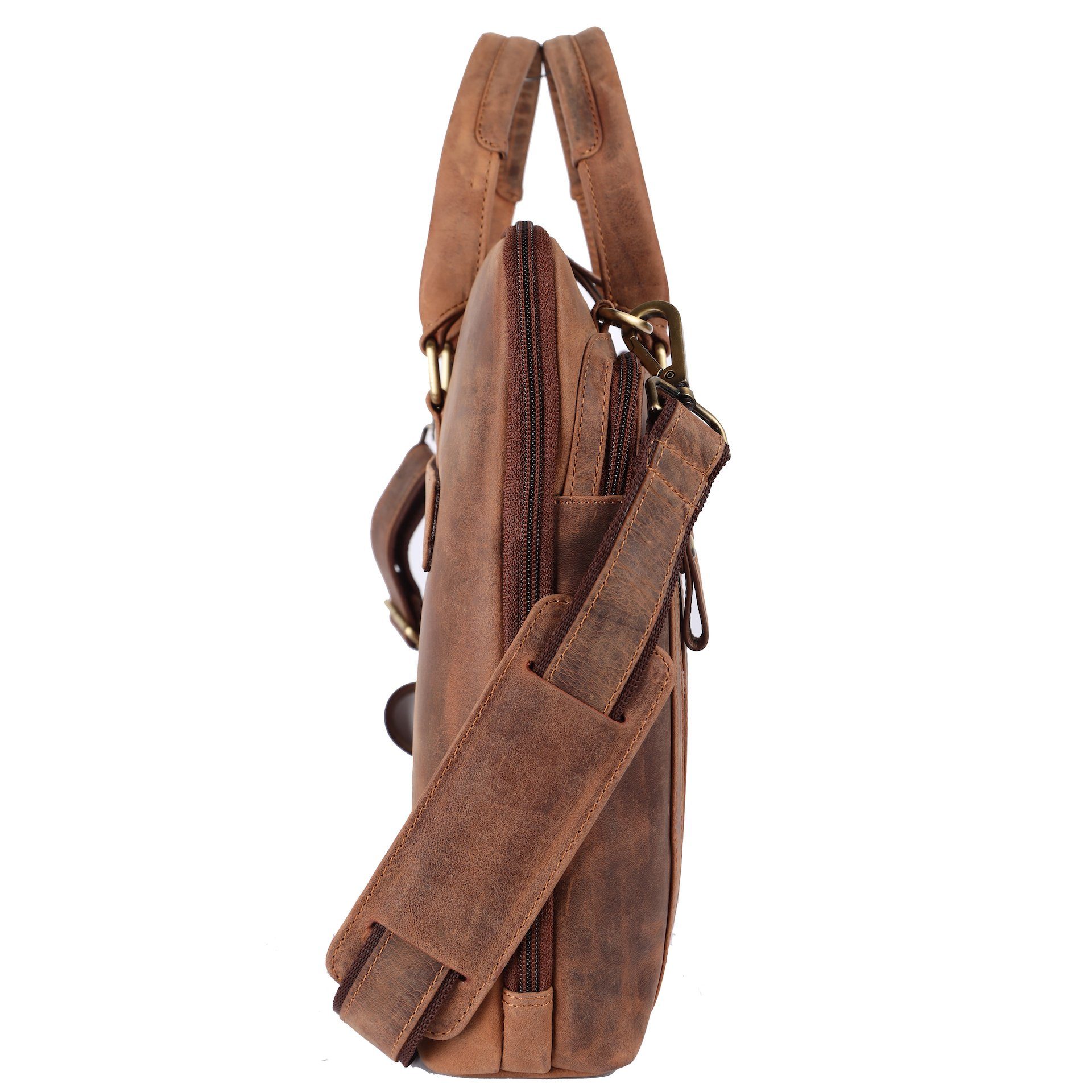 Benthill Aktentasche Echt Leder Laptoptasche Notebooktasche Umhängetasche Laptoptasche, Schultergurt / Umhängegurt Reißverschlussfach