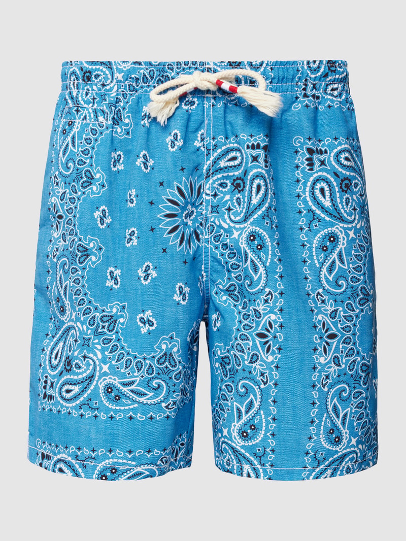 Badehose mit Allover-Print Modell 'CAPRESE' in jeans